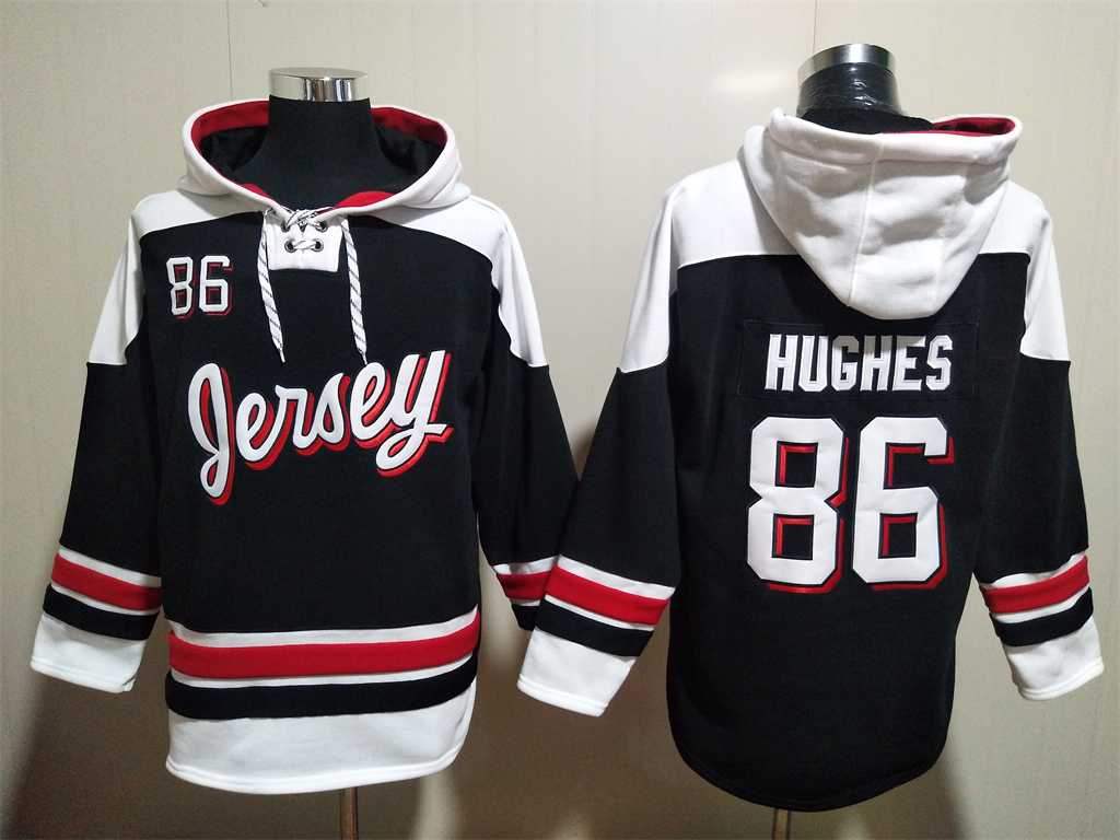 Devils 86 Jack Hughes Black All Stitched Sweatshirt Hoodie,We sell and wholesale Devils 86 Jack Hughes Black All Stitched Sweatshirt Hoodie on line form chian!